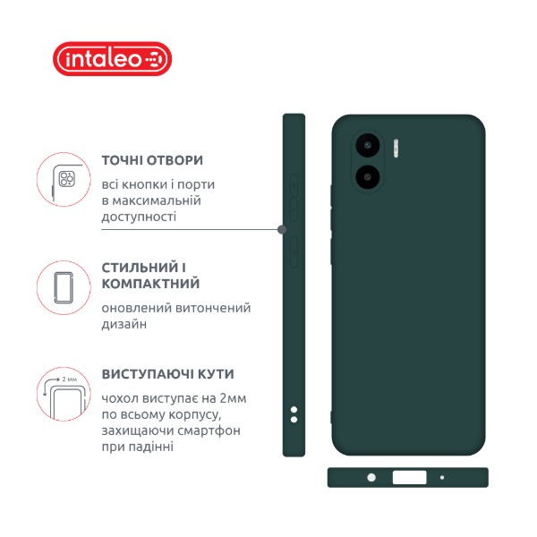Фото - Чохол для смартфону Intaleo Silicone Case for Xiaomi Redmi A2 Dark Green (1283126600906)