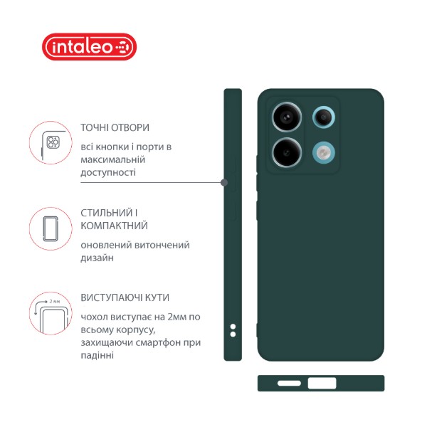 Фото - Чохол для смартфону Intaleo Silicone Case for Xiaomi Redmi Note 13 Pro 5G Dark Green (1283126601217)