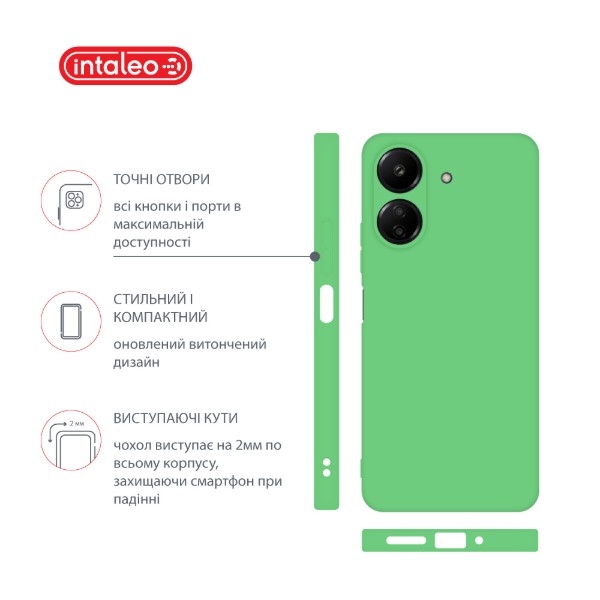 Фото - Чехол для смартфона Intaleo Silicone Case for Xiaomi Redmi 13C 4G Mint Green (1283126600753)