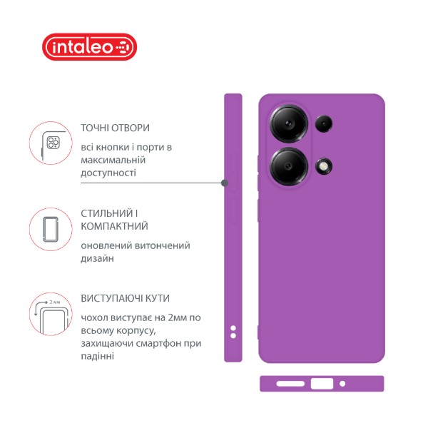 Фото - Чохол для смартфону Intaleo Silicone Case for Xiaomi Redmi Note 13 Pro 4G Purple (1283126601170)