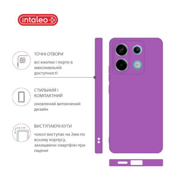 Фото - Чохол для смартфону Intaleo Silicone Case for Xiaomi Redmi Note 13 Pro 5G Purple (1283126601224)