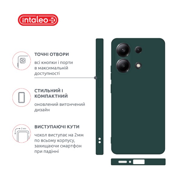 Фото - Чохол для смартфону Intaleo Silicone Case for Xiaomi Redmi Note 13 4G Dark Green (1283126601071)