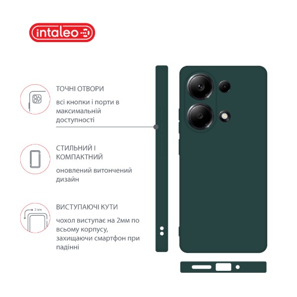 Фото - Чохол для смартфону Intaleo Silicone Case for Xiaomi Redmi Note 13 Pro 4G Dark Green (1283126601163)