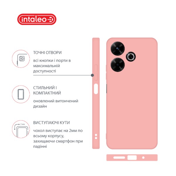Фото - Чехол для смартфона Intaleo Silicone Case for Xiaomi Redmi 13 Pink (1283126600708)