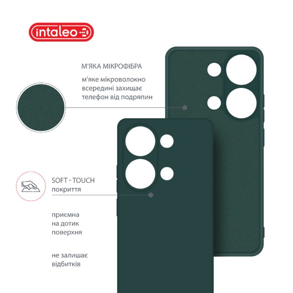 Фото - Чохол для смартфону Intaleo Silicone Case for Xiaomi Redmi Note 13 Pro 4G Dark Green (1283126601163)