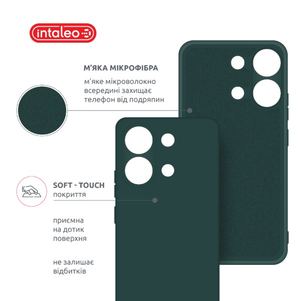 Фото - Чохол для смартфону Intaleo Silicone Case for Xiaomi Redmi Note 13 4G Dark Green (1283126601071)