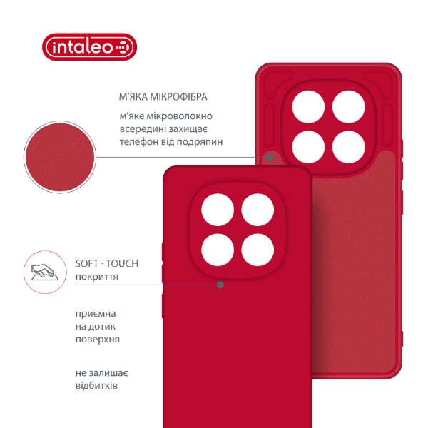 Фото - Чохол для смартфону Intaleo Silicone Case for Xiaomi Redmi Note 14 PRO PLUS Red (1283126617263)