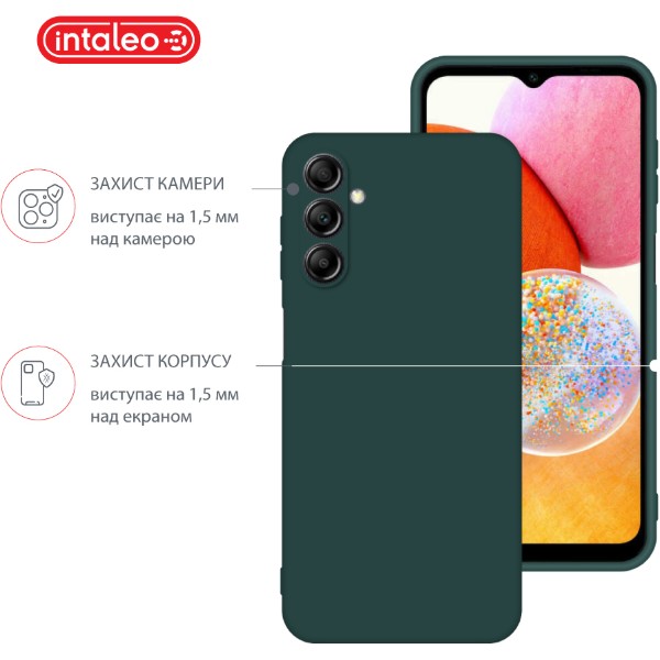 Фото - Чохол для смартфону Intaleo Silicone Case for Samsung Galaxy A14 Dark Green (1283126599972)