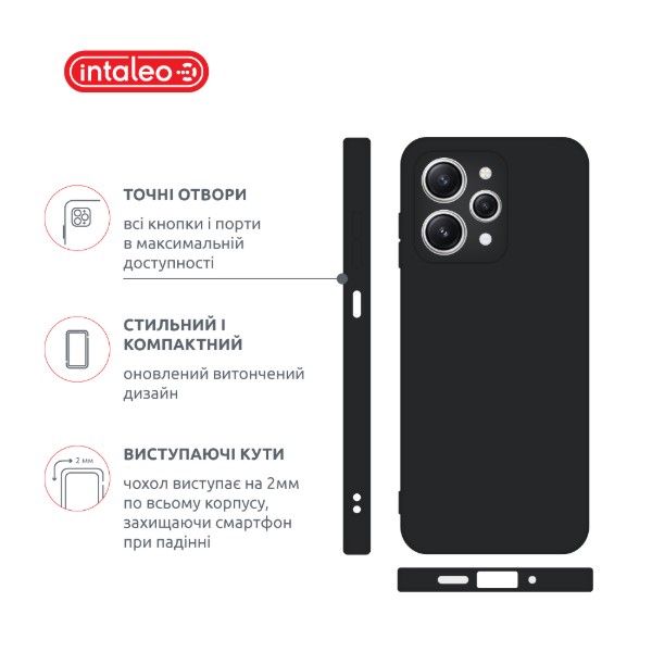 Фото - Чохол для смартфону Intaleo Silicone Case for Xiaomi Redmi 12 Black (1283126600630)