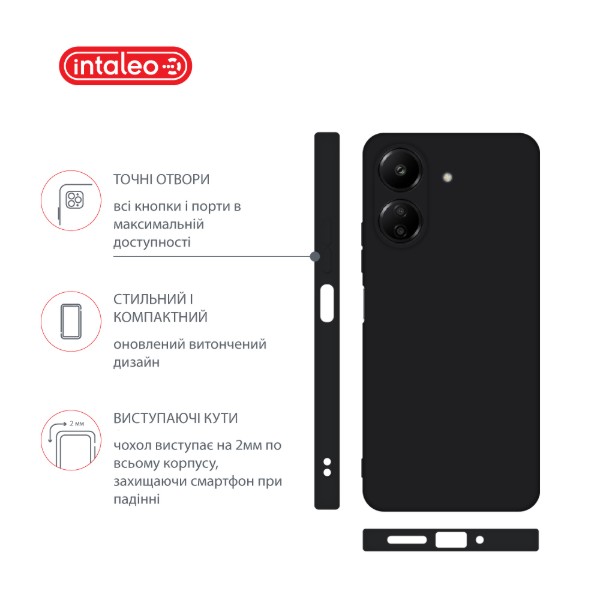 Фото - Чохол для смартфону Intaleo Silicone Case for Xiaomi Redmi 13C 4G Black (1283126600784)