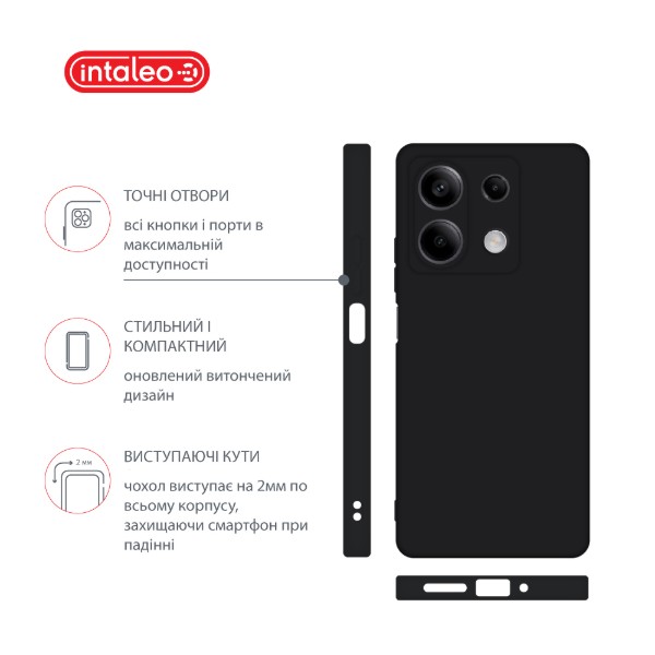 Фото - Чохол для смартфону Intaleo Silicone Case for Xiaomi Redmi Note 13 5G Black (1283126601132)
