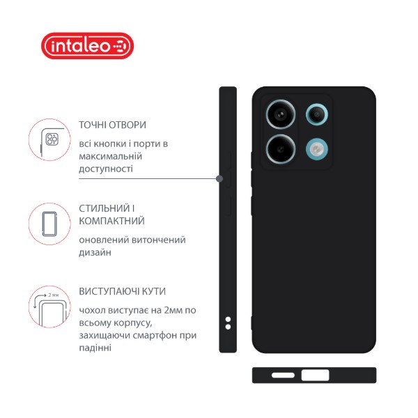 Фото - Чохол для смартфону Intaleo Silicone Case for Xiaomi Redmi Note 13 Pro 5G Black (1283126601231)