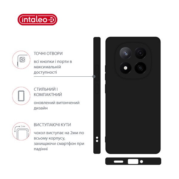 Фото - Чохол для смартфону Intaleo Silicone Case for Xiaomi Redmi Note 14 PRO PLUS Black (1283126617287)