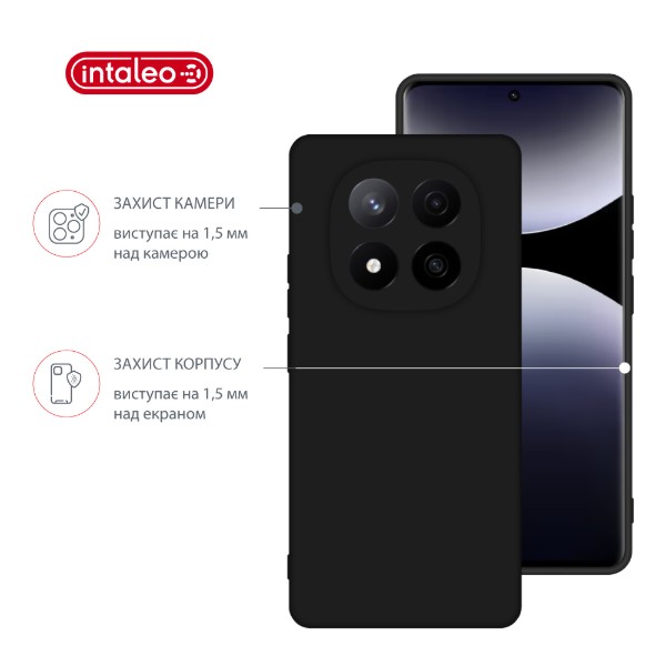 Фото - Чохол для смартфону Intaleo Silicone Case for Xiaomi Redmi Note 14 PRO PLUS Black (1283126617287)