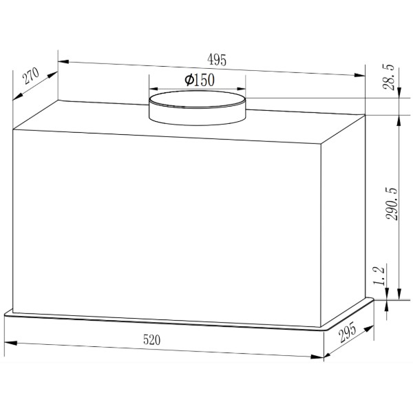 Фото - Витяжка вбудована Interline STRONG BL A/60/GL/M INV Nano Matte