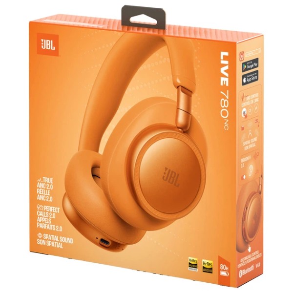 Фото - Навушники накладні бездротові JBL Live 780NC Orange (JBLLIVE780NCORG)