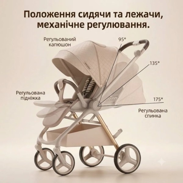 Фото - Коляска універсальна 2 в 1 Kidilo Haolaifu H3 Beige (692870766409)