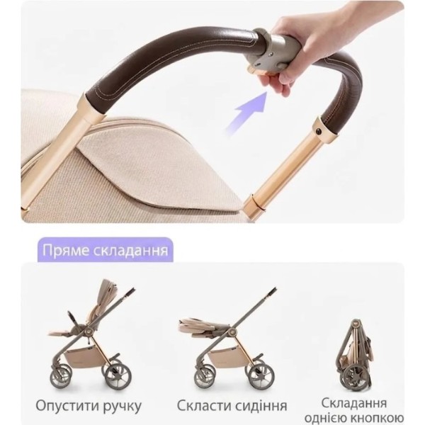 Фото - Коляска універсальна 2 в 1 Kidilo Haolaifu H3 Beige (692870766409)
