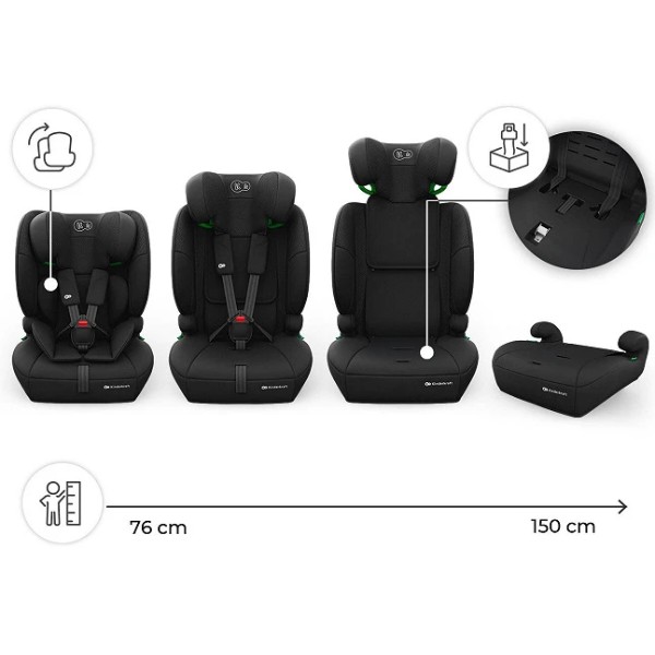 Фото - Автокрісло Kinderkraft Comfort Up 2 Plus i-Size Black (KCCOUP02BLKPL00)