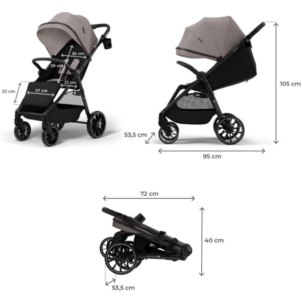 Фото - Коляска прогулочная Kinderkraft Grande 2 Beige (KSGRAN02BEG0000)