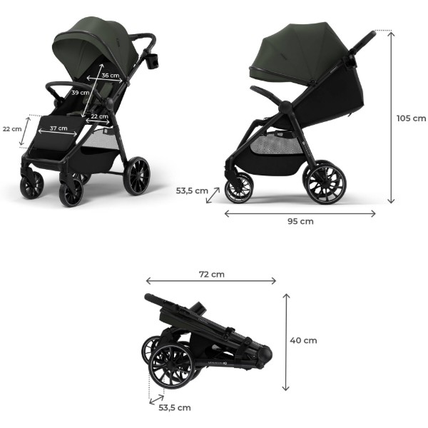 Фото - Коляска прогулочная Kinderkraft Grande 2 Green (KSGRAN02GRE0000)