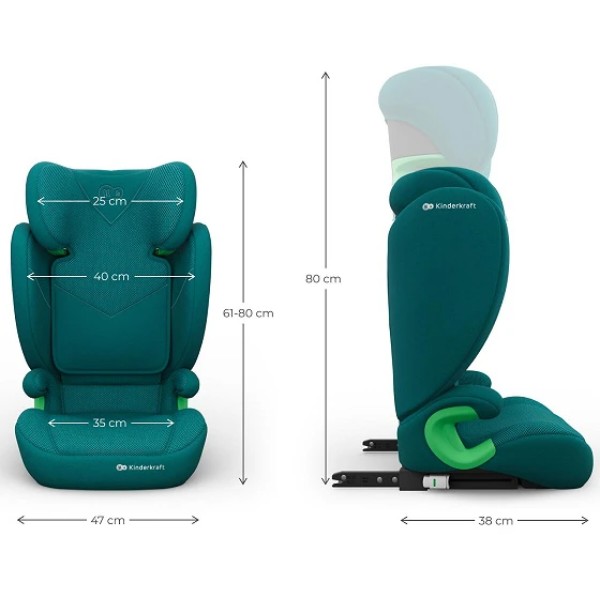 Фото - Автокрісло Kinderkraft Junior Fix 2 Plus i-Size Green (KCJUFI20GREPL0N)