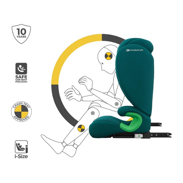 Фото - Автокрісло Kinderkraft Junior Fix 2 Plus i-Size Green (KCJUFI20GREPL0N)
