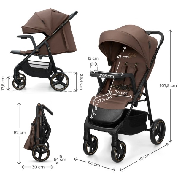 Фото - Коляска прогулянкова Kinderkraft Trig 3 Brown (KSTRIG03BRW0000)
