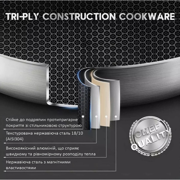 Фото - Сковорода ВОК Kohen Infinity 32 см з кришкою (KN91678)