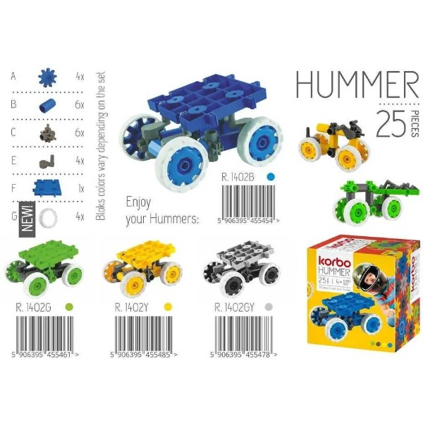 Фото - Пластиковый конструктор Korbo Basic Hummer 25 дет. Blue (R.1402B)