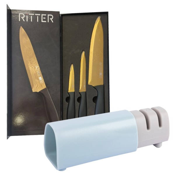Фото - Набор ножей Ritter 3 пр. + Точилка (29-305-269)