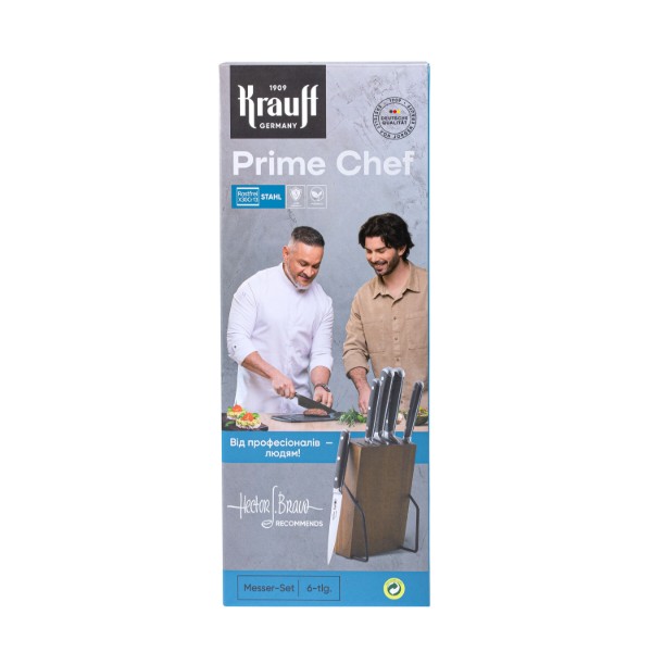 Фото - Набор ножей Krauff Prime Chef+Точилка для ножей (29-305-293)