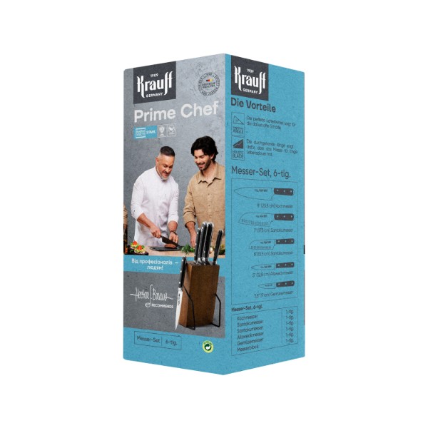 Фото - Набор ножей Krauff Prime Chef+Точилка для ножей (29-305-293)