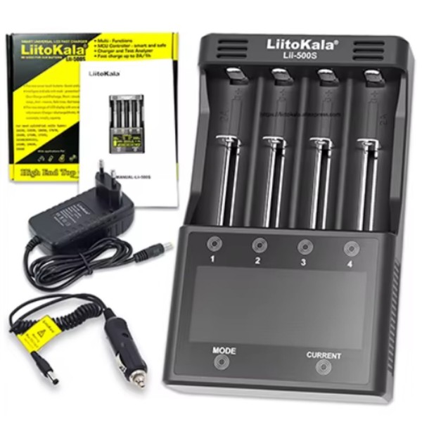 Фото - З/пристрій для акумуляторів AA/AAA LiitoKala Lii-500S EU+Carcable