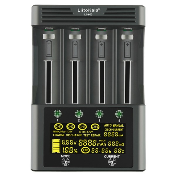 Фото - З/пристрій для акумуляторів AA/AAA LiitoKala Lii-600 EU+Carcable