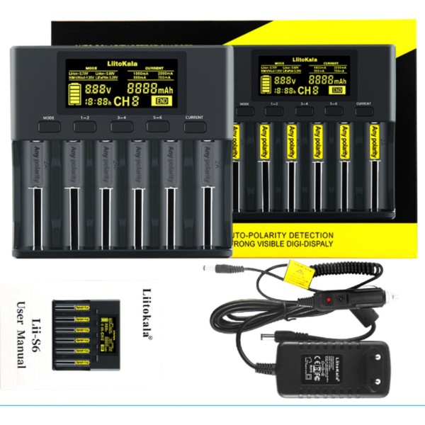 Фото - З/пристрій для акумуляторів AA/AAA LiitoKala Lii-S6 EU+Carcable
