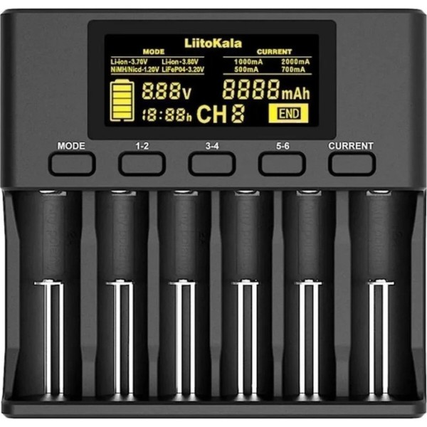 Фото - З/пристрій для акумуляторів AA/AAA LiitoKala Lii-S6 EU+Carcable Фото - З/пристрій для акумуляторів AA/AAA LiitoKala Lii-S6 EU+Carcable