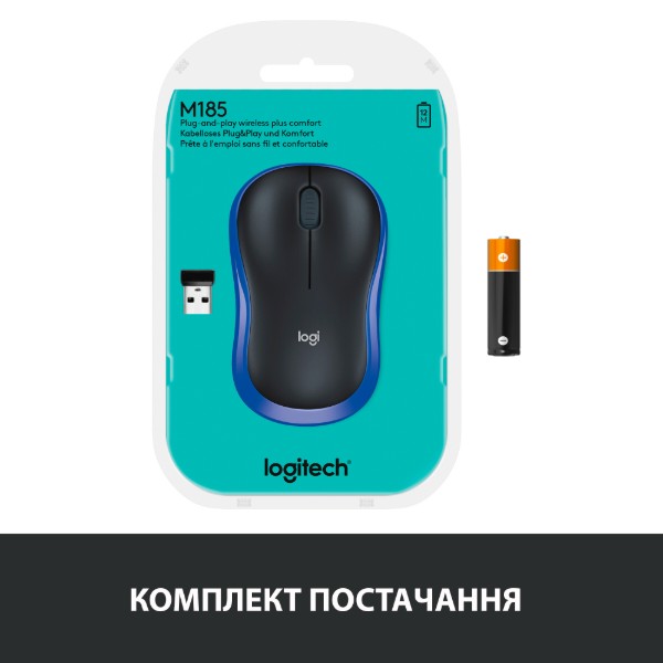 Фото - Миша бездротова Logitech M185 USB Blue (910-002236)