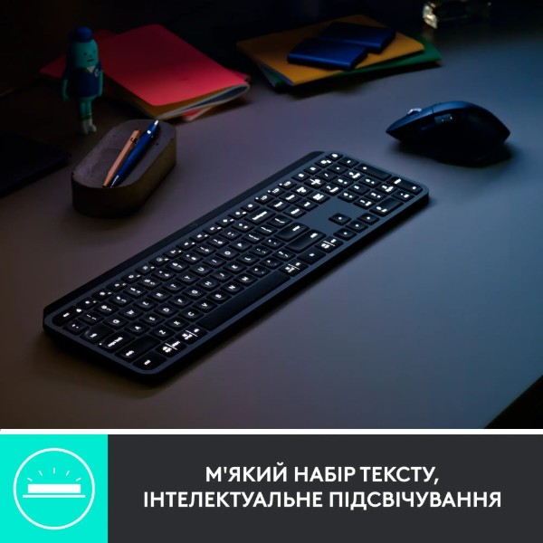 Фото - Клавиатура+мышь беспроводная Logitech MX Keys for Business UA Graphite Gen 2 (920-010933)