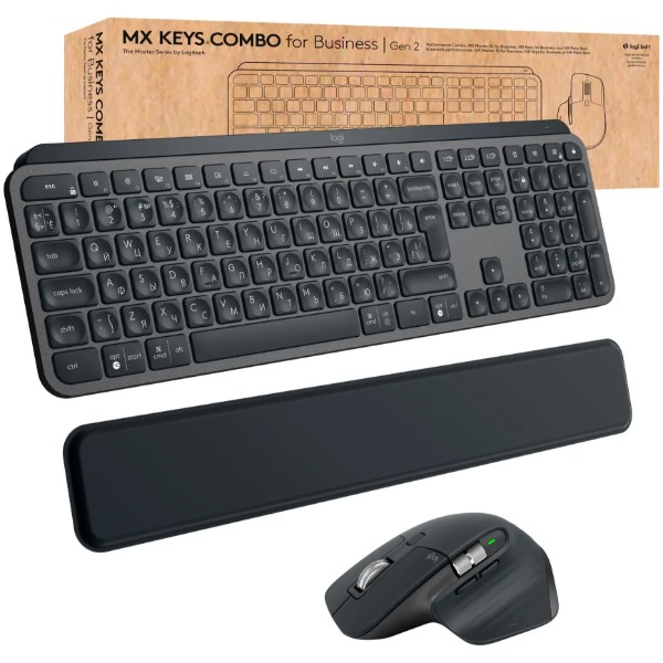 Фото - Клавиатура+мышь беспроводная Logitech MX Keys for Business UA Graphite Gen 2 (920-010933)