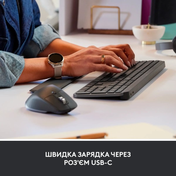 Фото - Клавиатура+мышь беспроводная Logitech MX Keys for Business UA Graphite Gen 2 (920-010933)