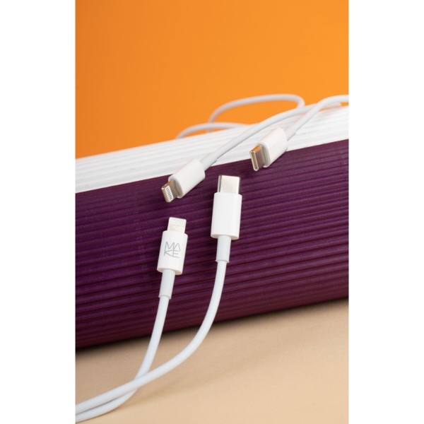 Фото - Кабель MAKE Type-C to Lightning PD 18W 1.2m TPE White (MCB-LT2WH)