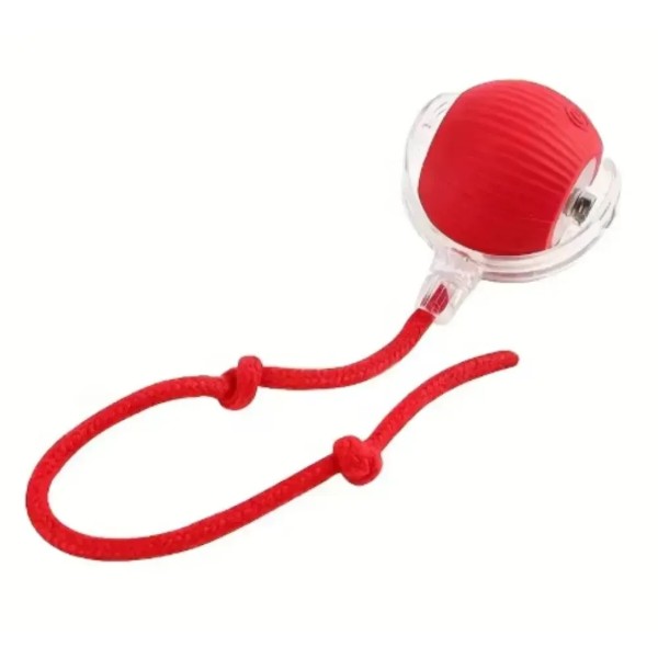 Фото - Інтерактивна іграшка для котів Me&Pet м'яч з мотузкою Red (NMP-47R)