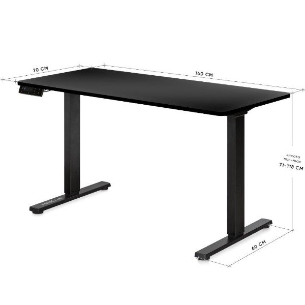 Фото - Стіл з електрорегулюванням висоти Mealux PowerDesk Duo XL Black (EVO-252 Duo B/B)