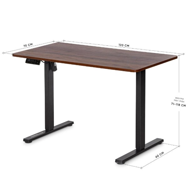 Фото - Стіл з електрорегулюванням висоти Mealux PowerDesk Lite XL Walnut (EVO-202 Lite Walnut/B)