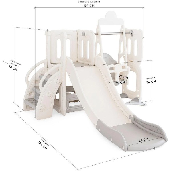 Фото - Игровой комплекс Mealux Elsa White / Grey (KD-B012-1 White / Grey)