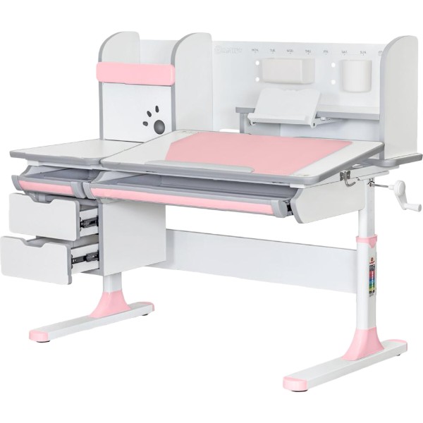 Фото - Парта школьная Mealux Hamilton Multicolor PN (BD-680 W/G MC+PN с полкой)
