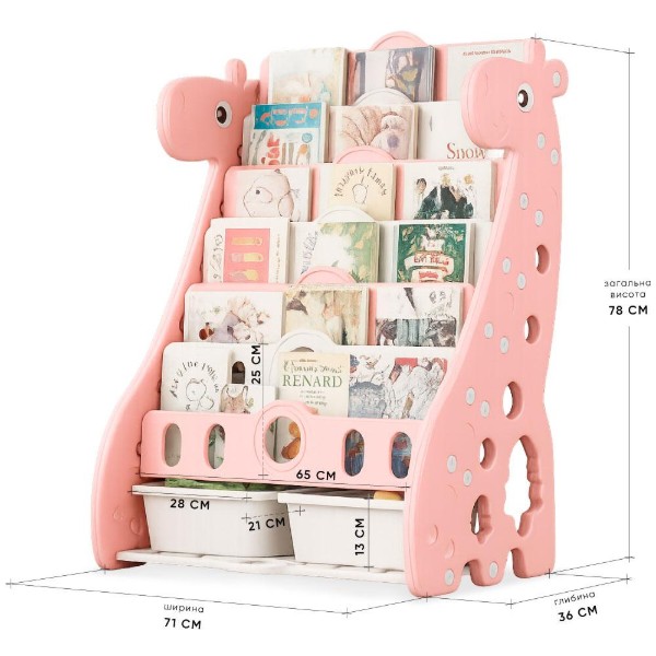 Фото - Стеллаж для игрушек и книг Mealux Raffo Pink (KD-E042 Pink)