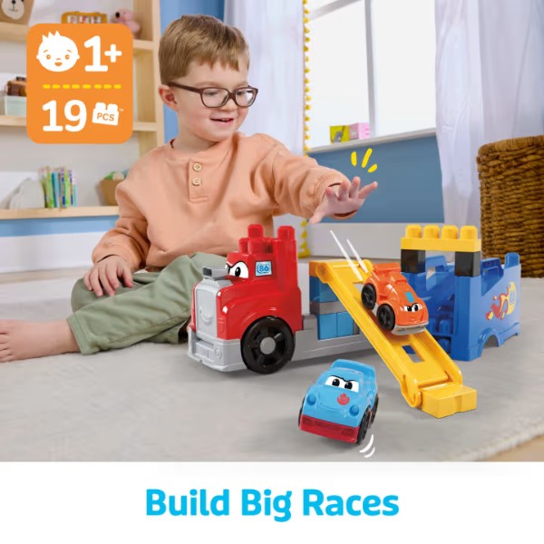 Фото - Пластиковий конструктор для малюків Mega Bloks Автовоз з машинками (JFR29)