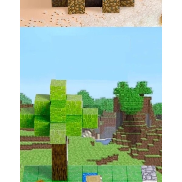 Фото - Магнітний конструктор Minecraft 110 деталей + 6 фігурок (6948679457784)